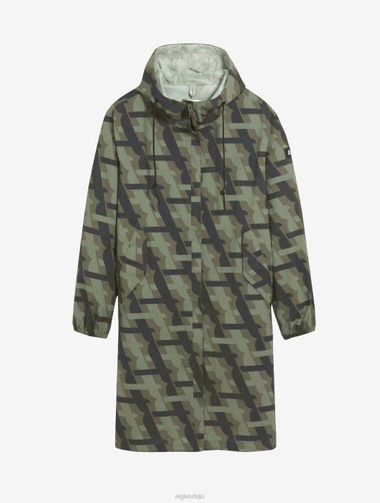 Жене каки пр Aigle штампана дуга капуљача мтд парка Одећа PTJX466