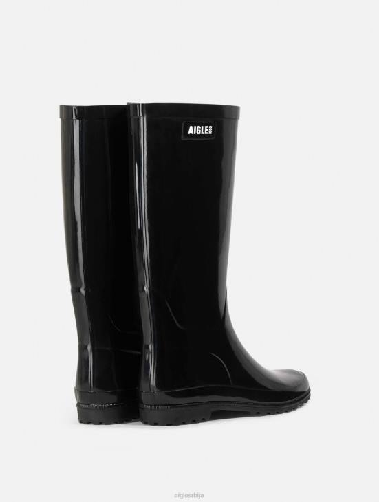 Жене ноир Aigle патентиране чизме за кишу чизме PTJX513
