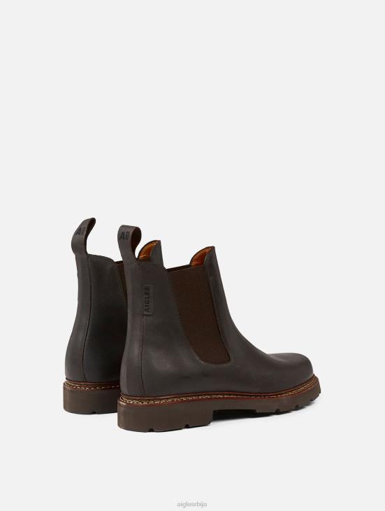 мушкарци тамно браон Aigle кожне чизме чизме PTJX312